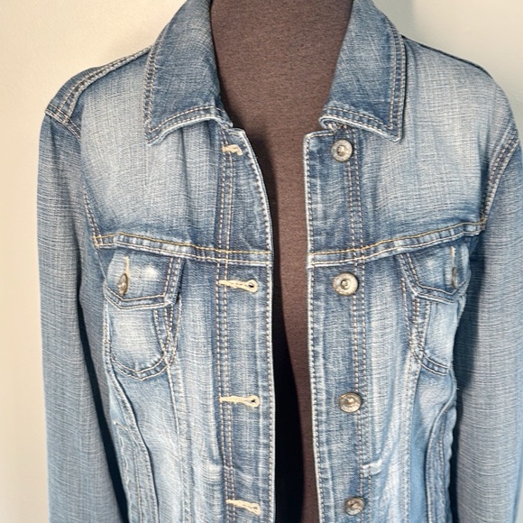 Upcycled ESPRIT Denim Jacket Quilted Rose OOAK - Picture 4 of 13